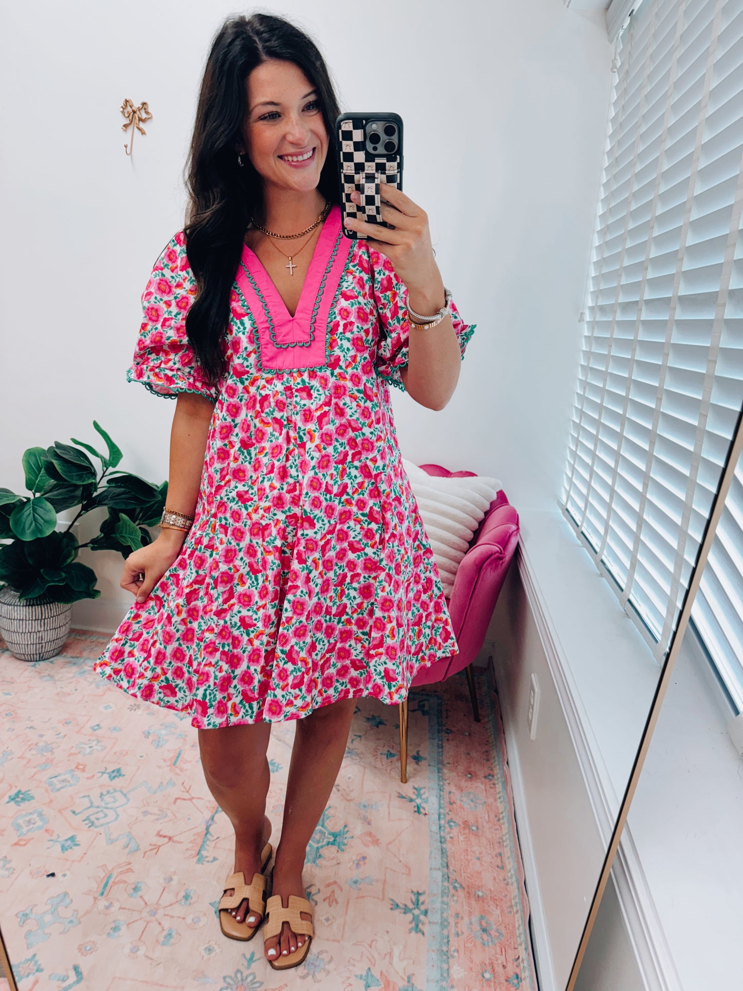 Roy Painting Florals Mini Dress