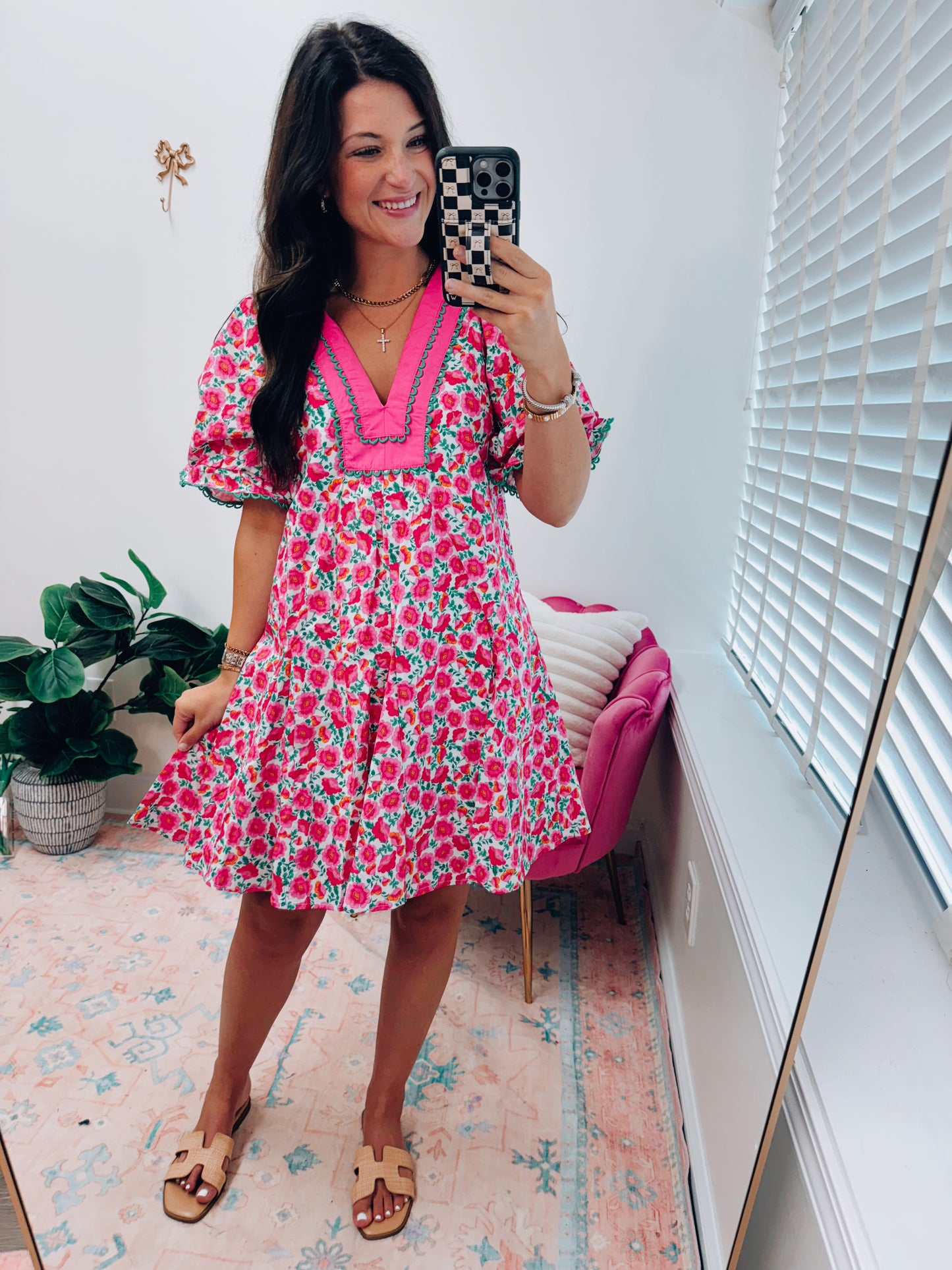 Roy Painting Florals Mini Dress