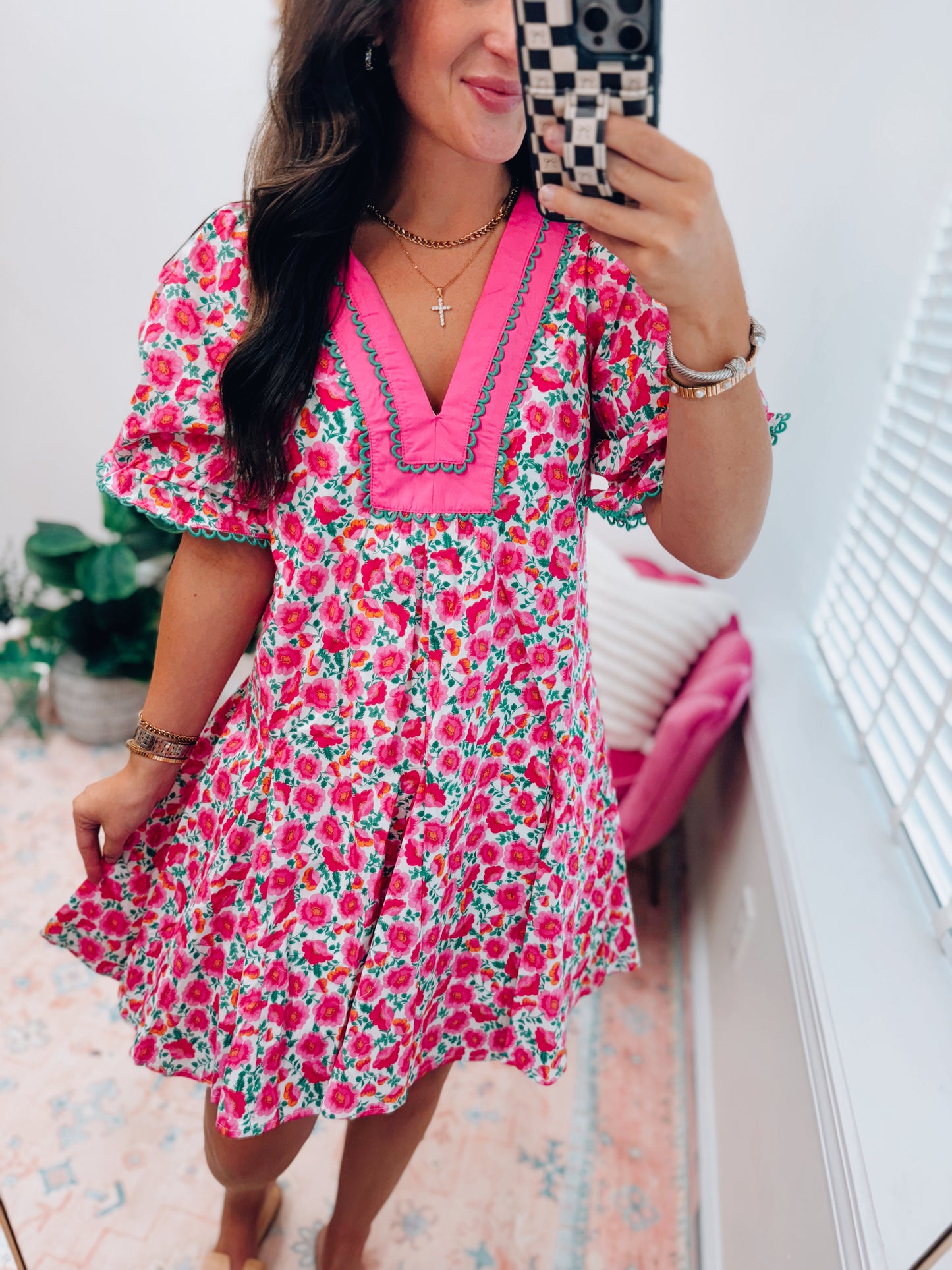 Roy Painting Florals Mini Dress