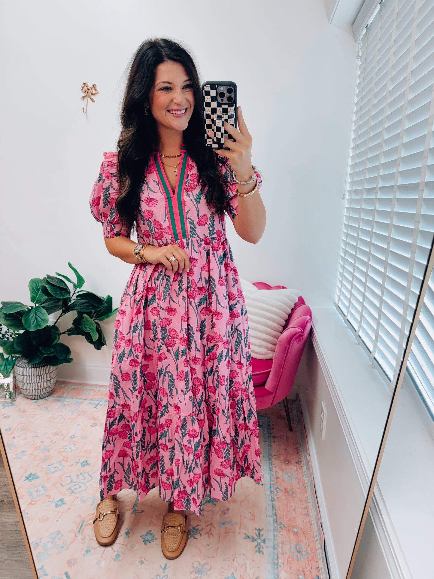 Heidi Floral Tiered Midi Dress