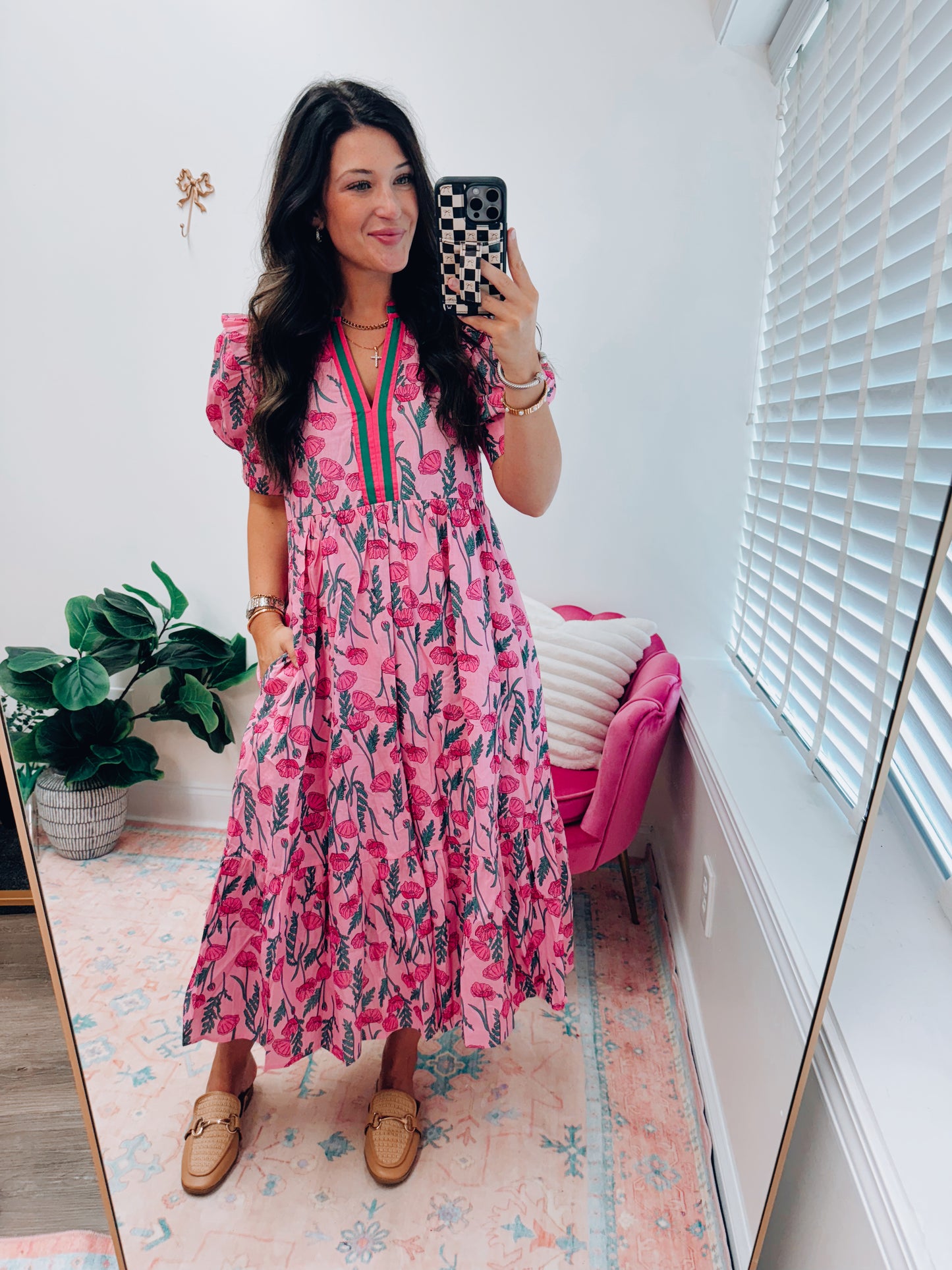Heidi Floral Tiered Midi Dress