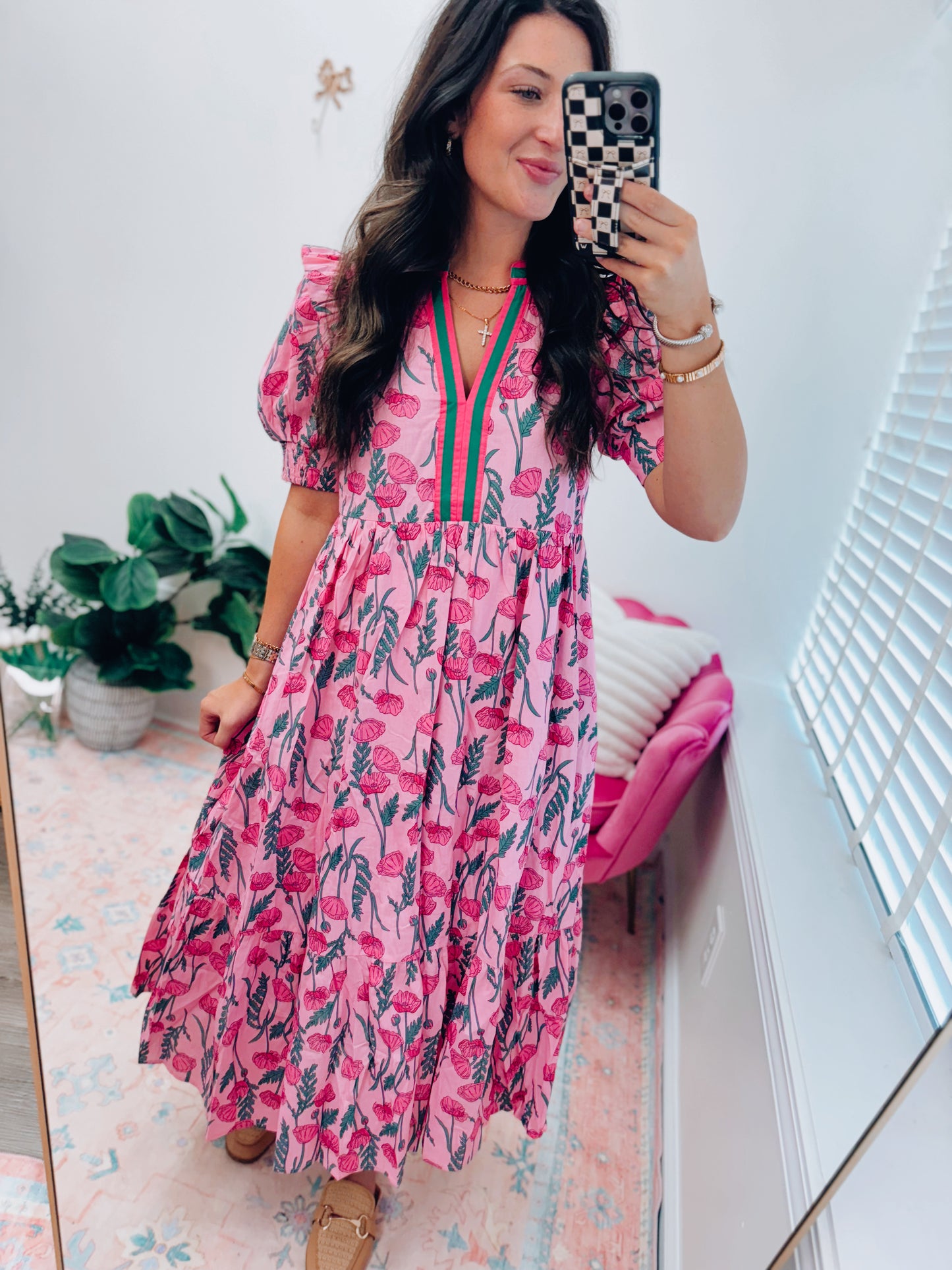 Heidi Floral Tiered Midi Dress