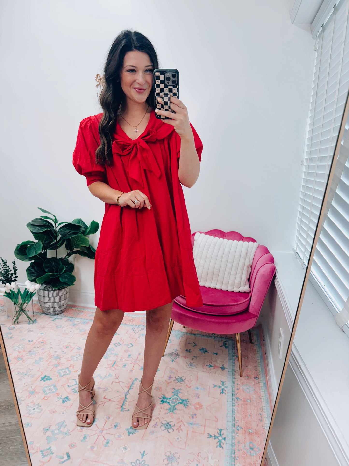 Sailor Red Bow Mini Dress