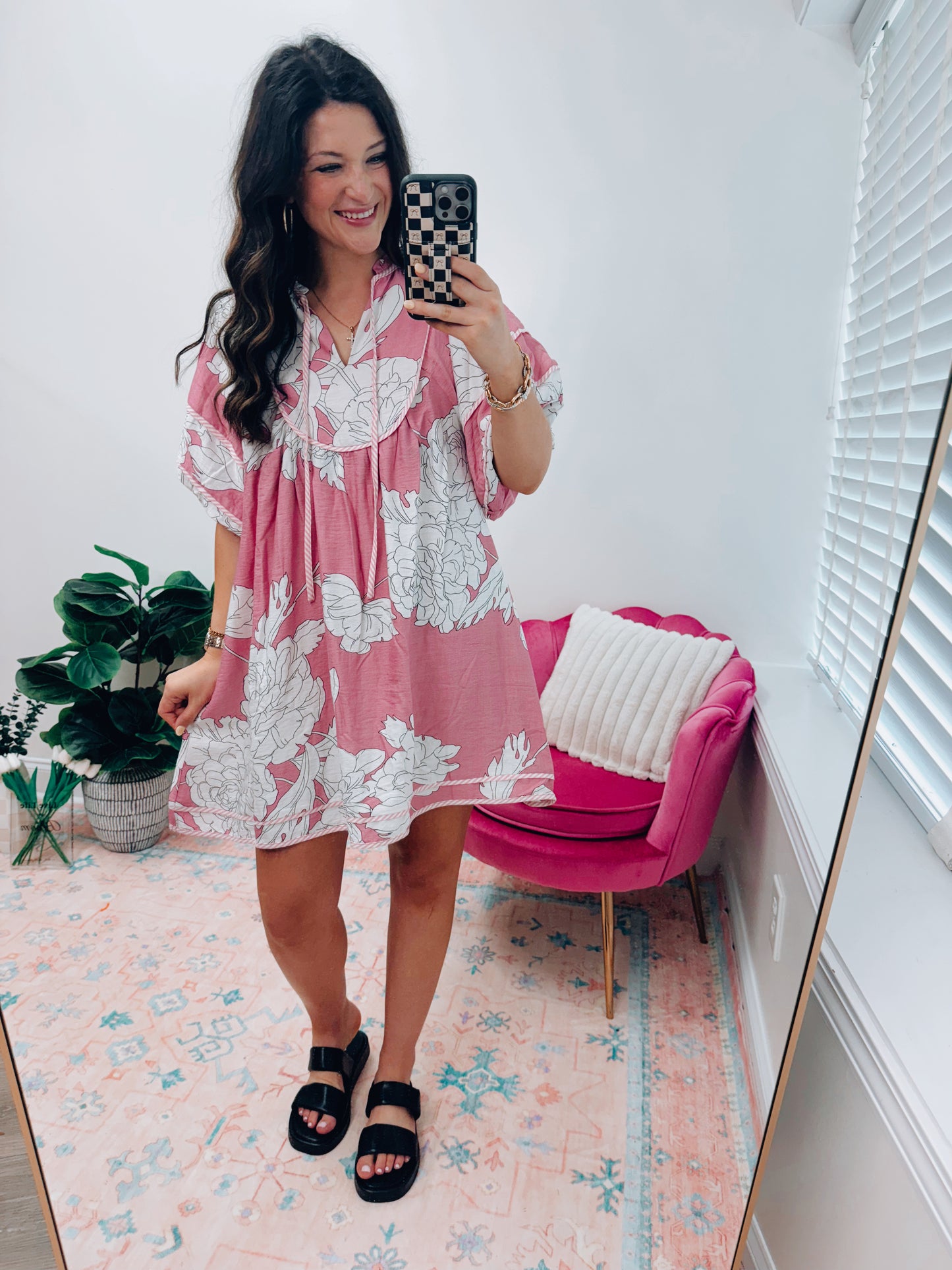 Mauve Pink Mix Mini Dress