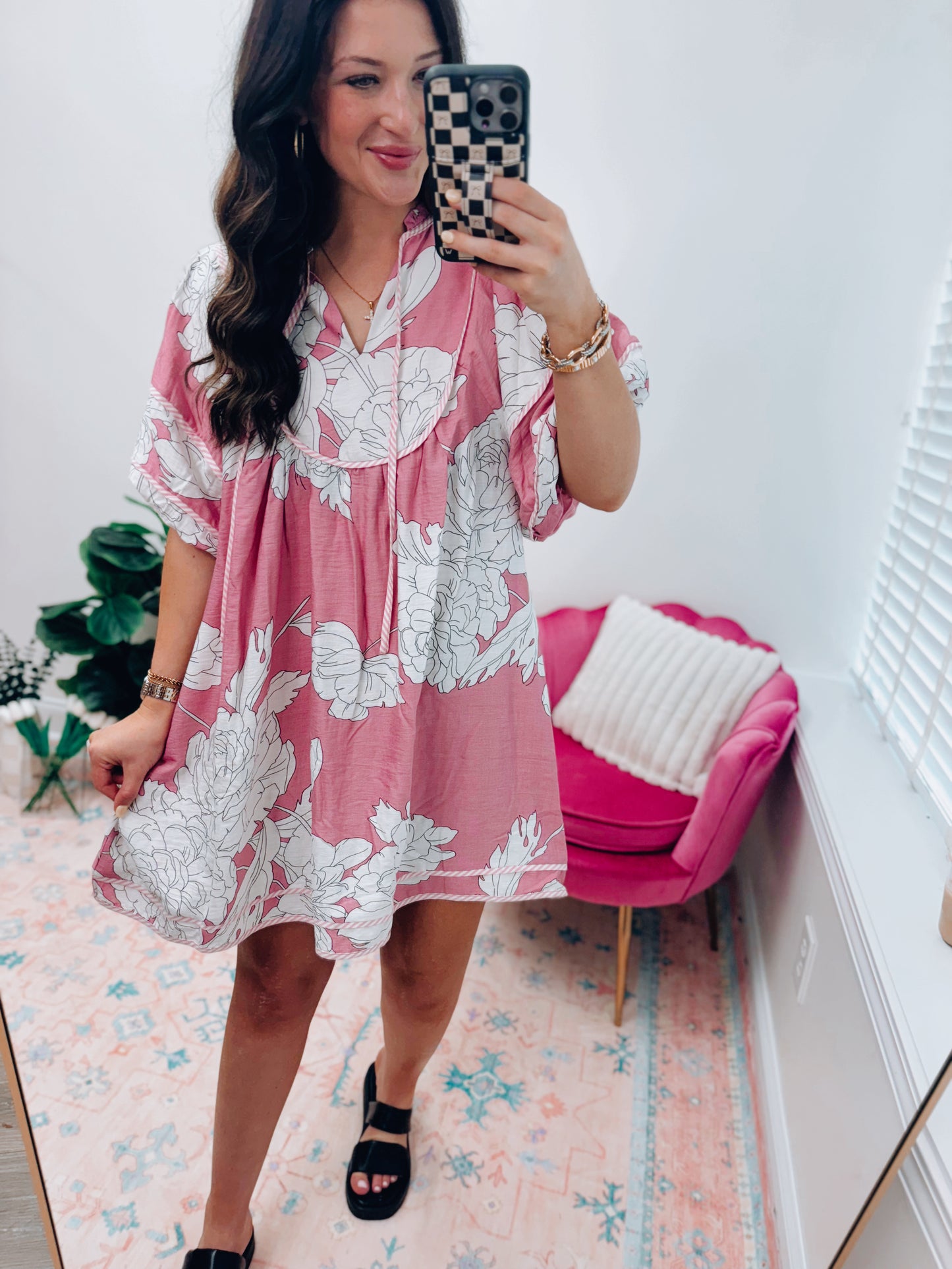 Mauve Pink Mix Mini Dress