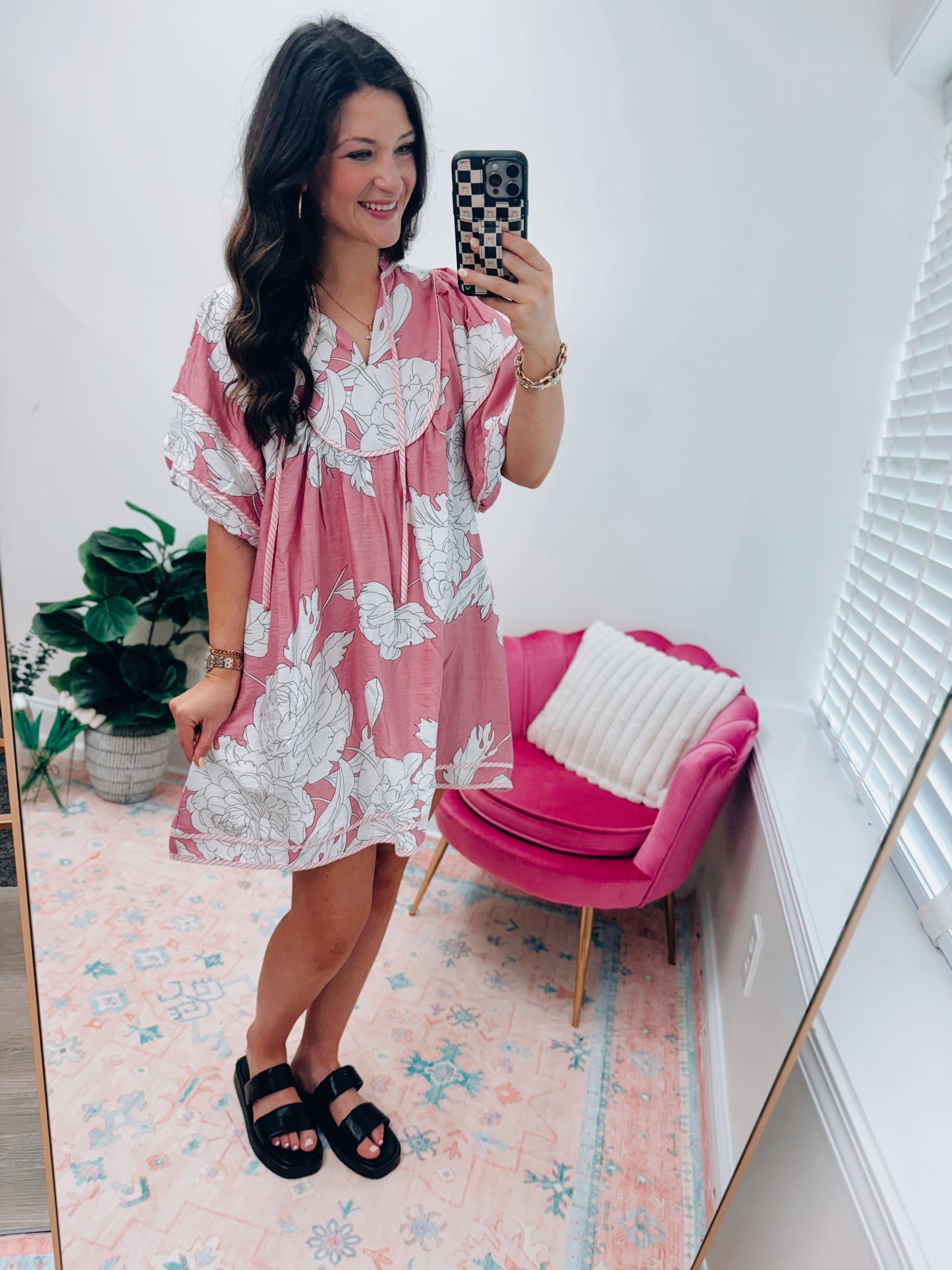 Mauve Pink Mix Mini Dress