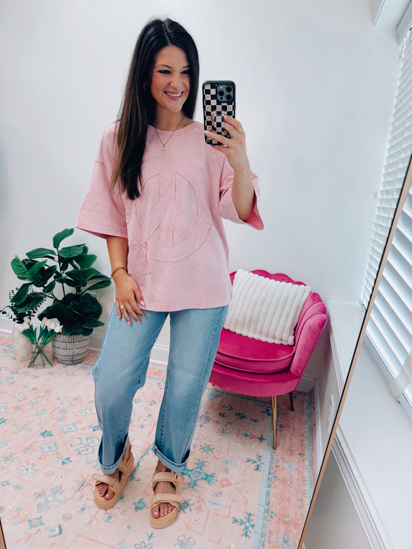 Cotton Pink Patch Top