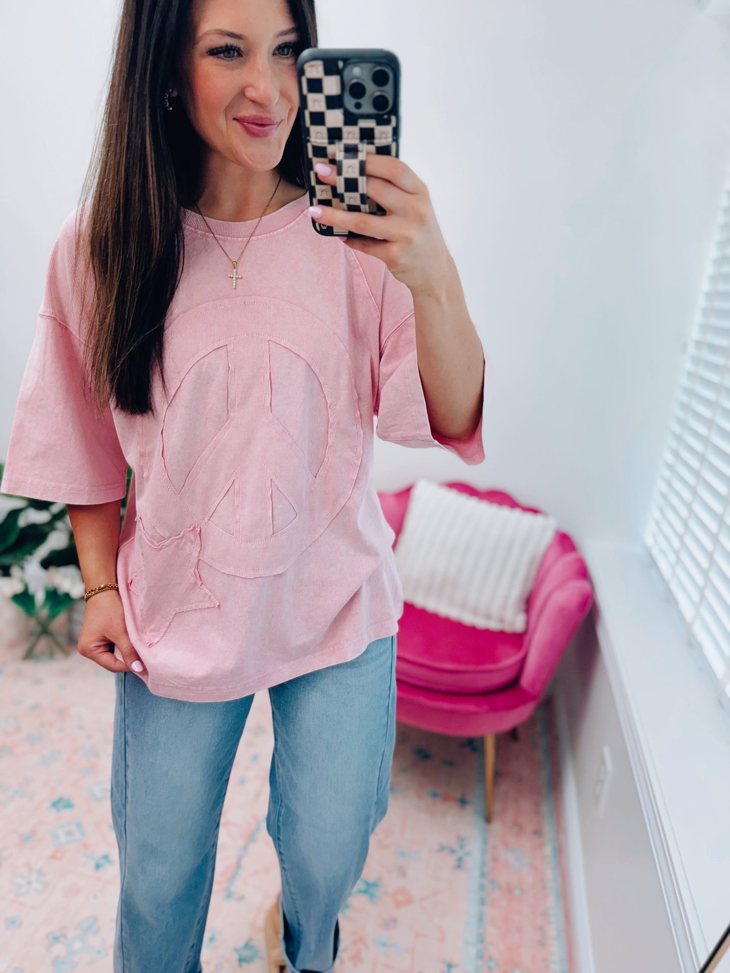 Cotton Pink Patch Top