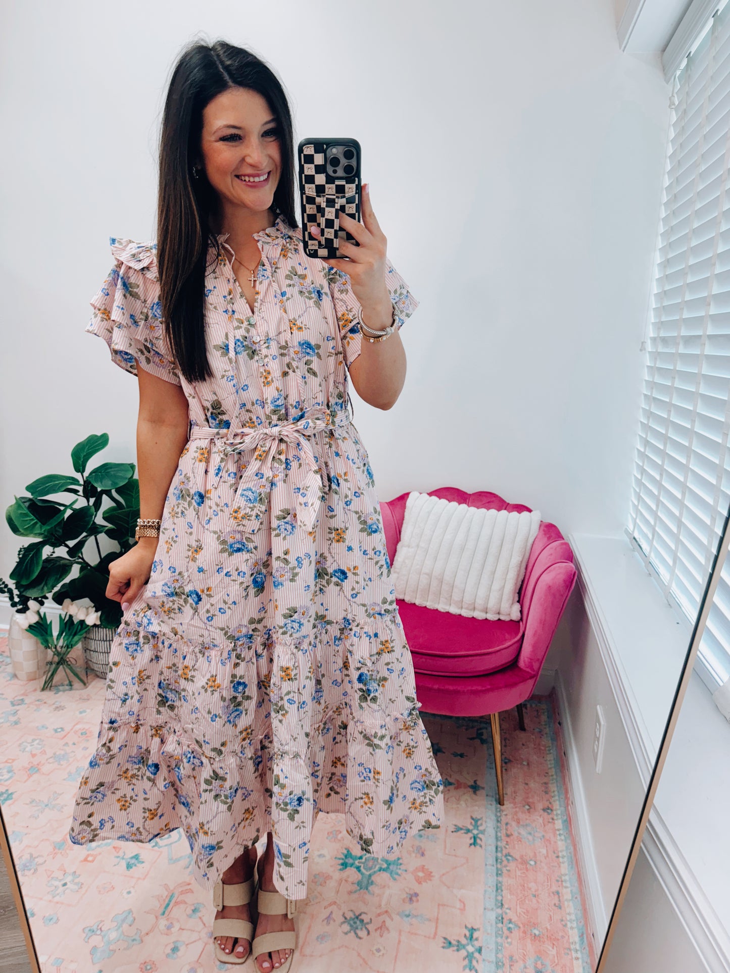 Kate Floral Mix Midi Dress