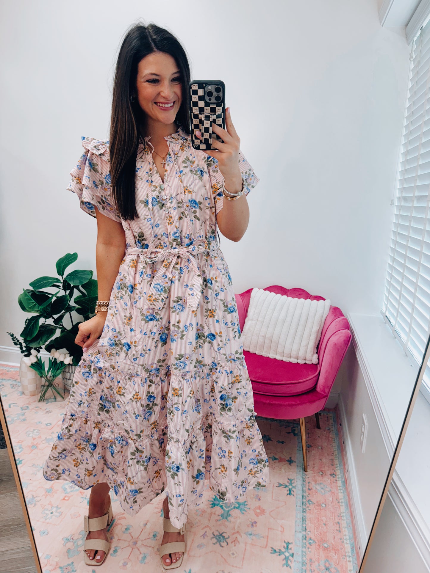 Kate Floral Mix Midi Dress