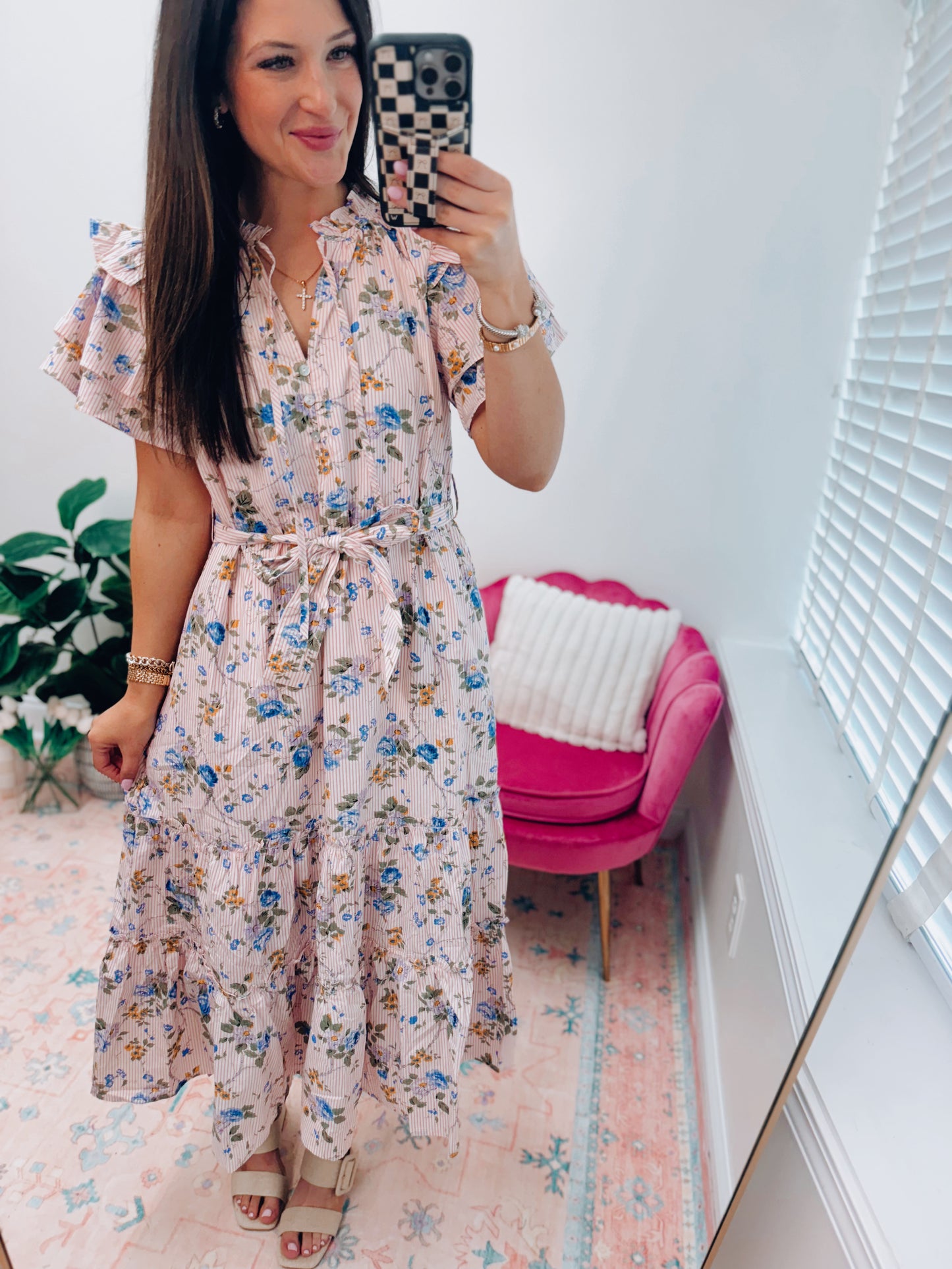 Kate Floral Mix Midi Dress