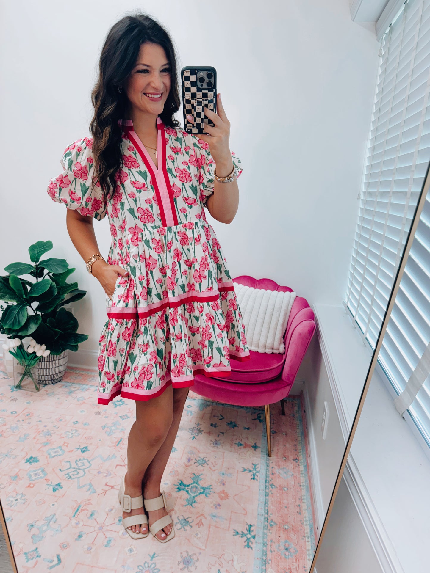 CURVY Kate Color Block Floral Mini Dress