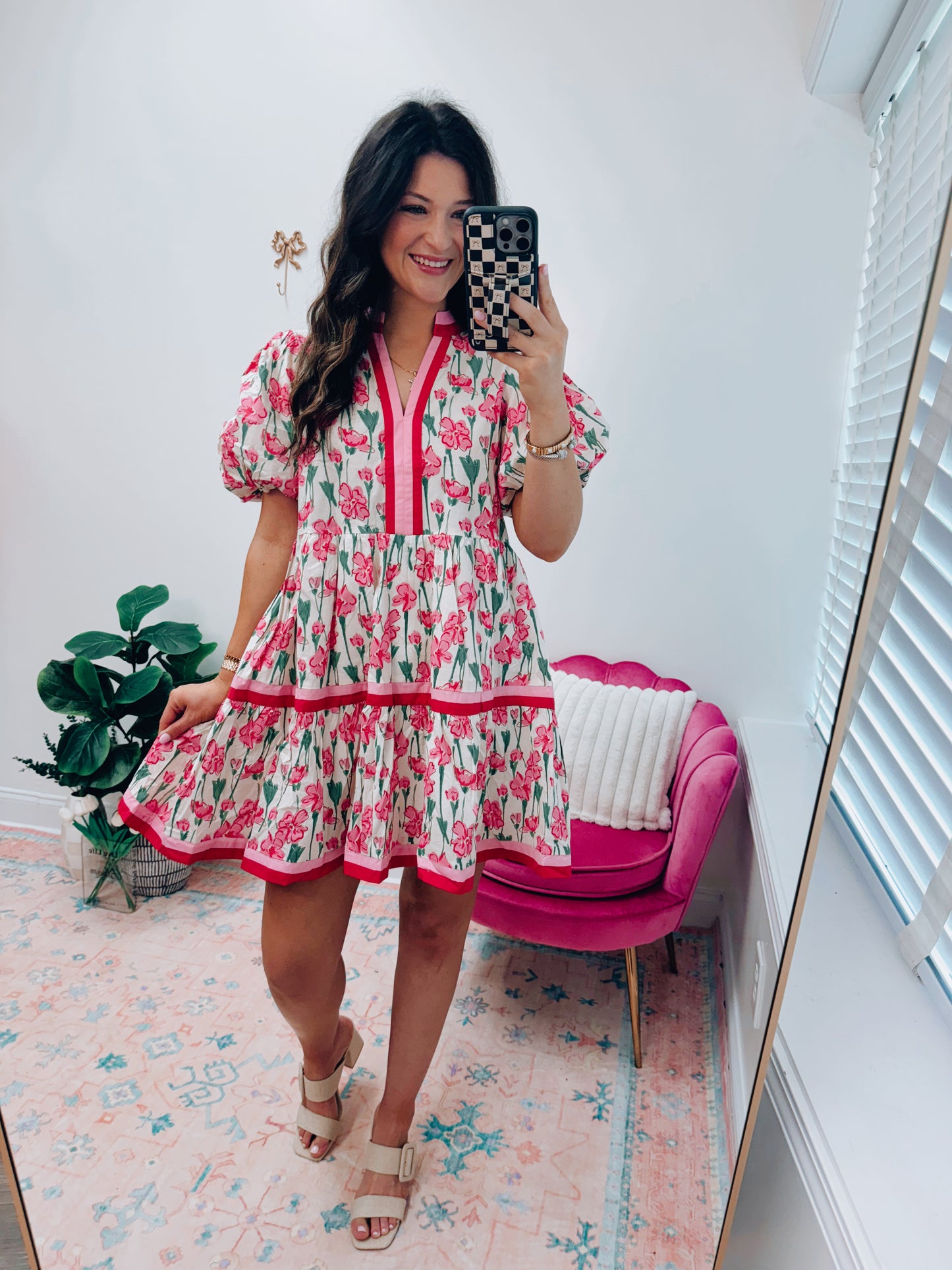 CURVY Kate Color Block Floral Mini Dress