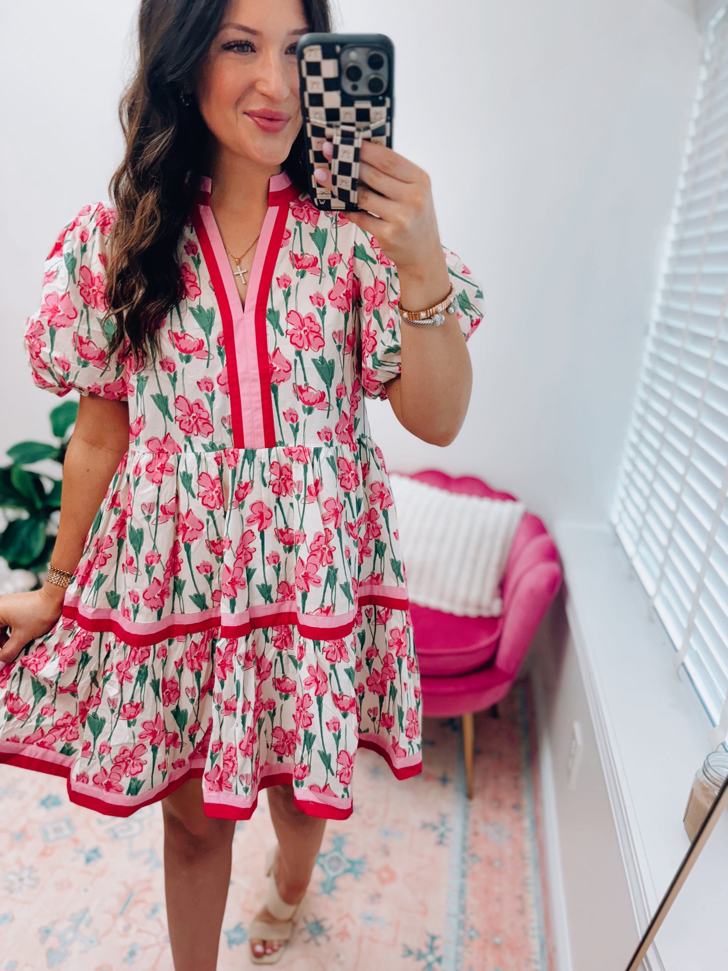 CURVY Kate Color Block Floral Mini Dress