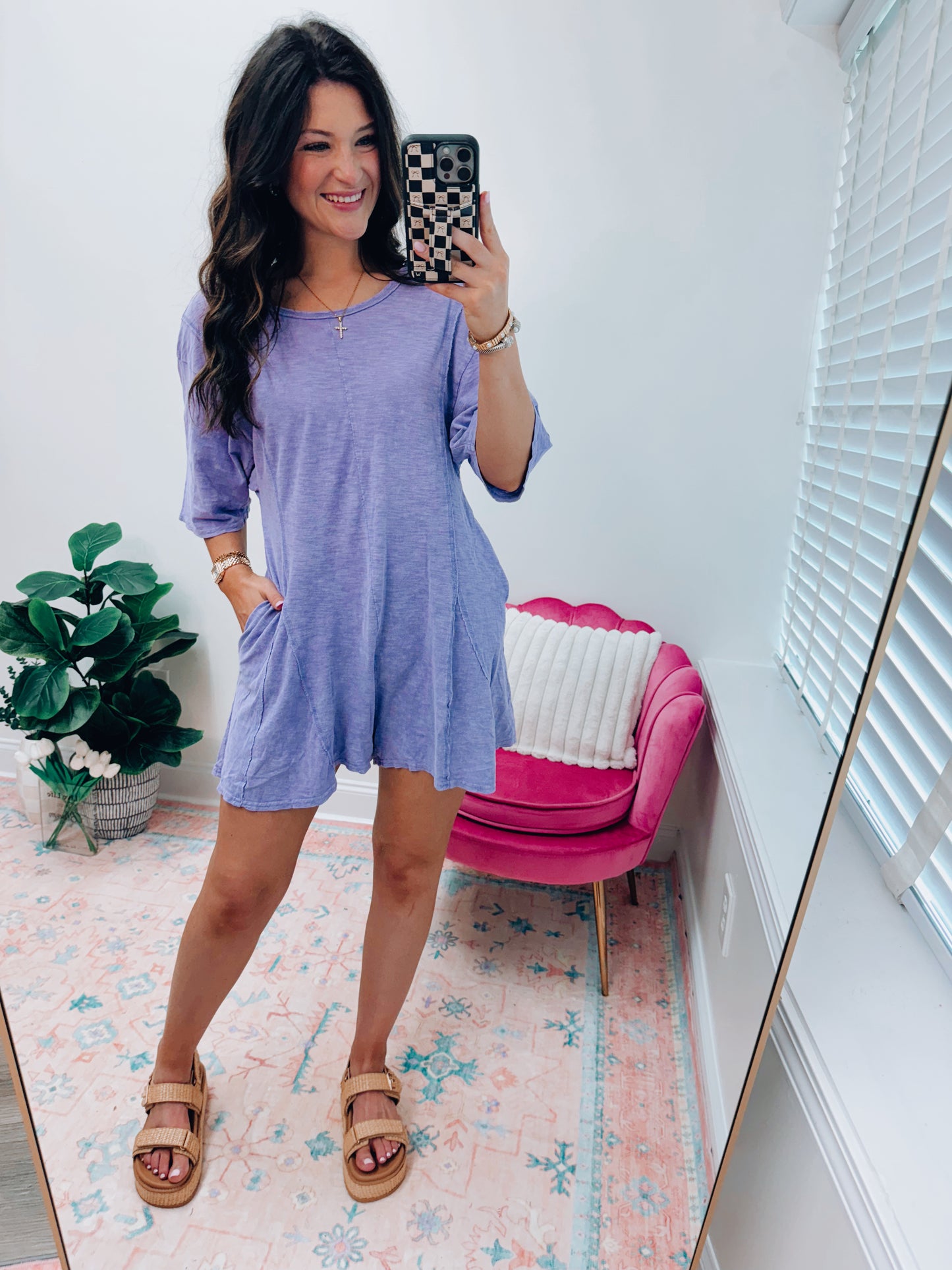 Lavender Heathered Romper