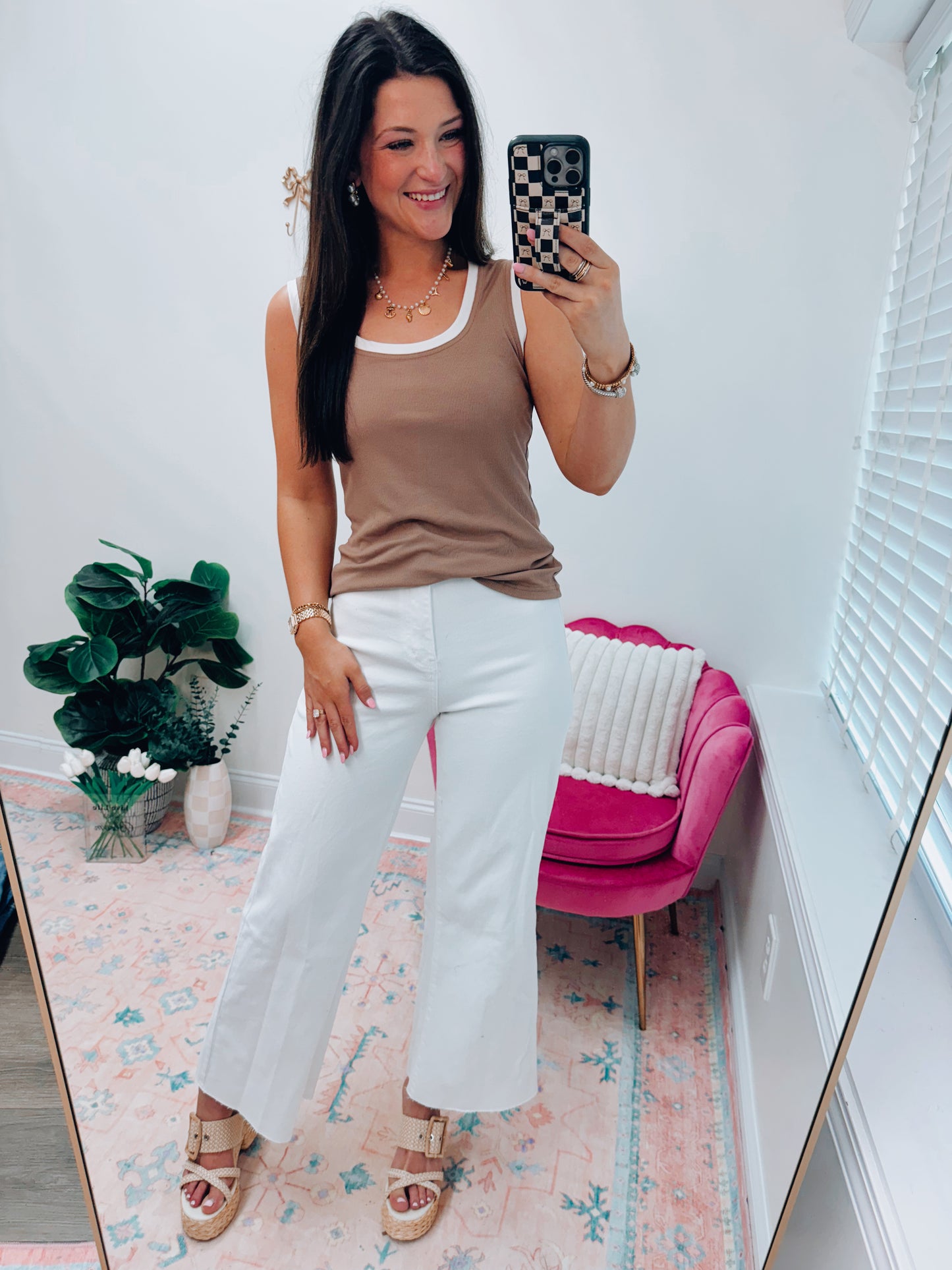 Thick Ribbed Trim Loose Tank