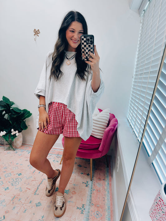 Solid Slub Oversized Top