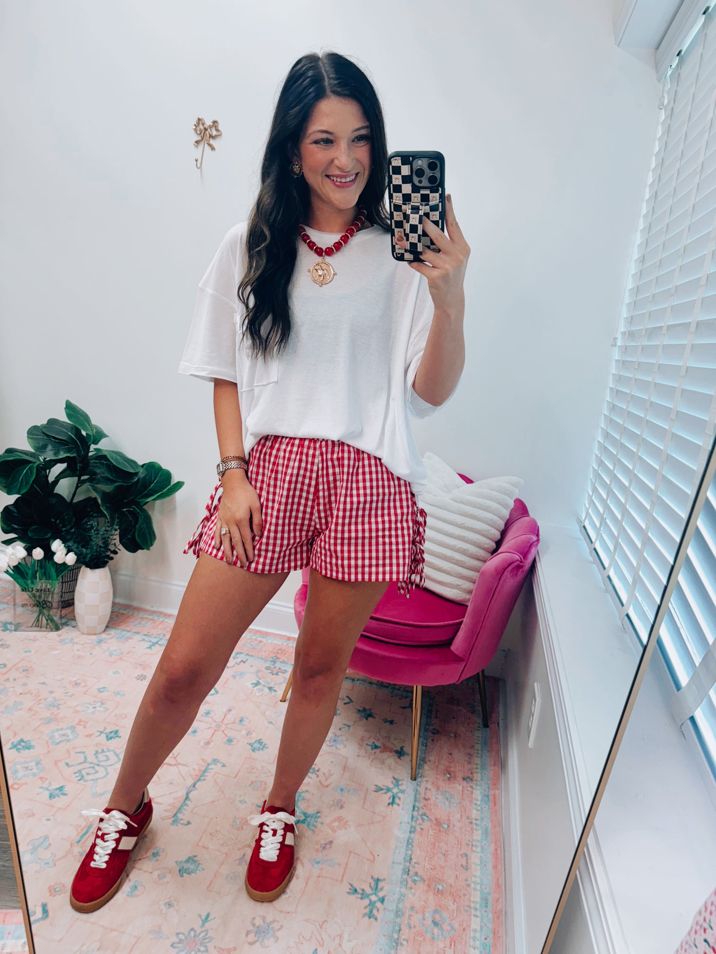 Gingham Bow Tie Shorts