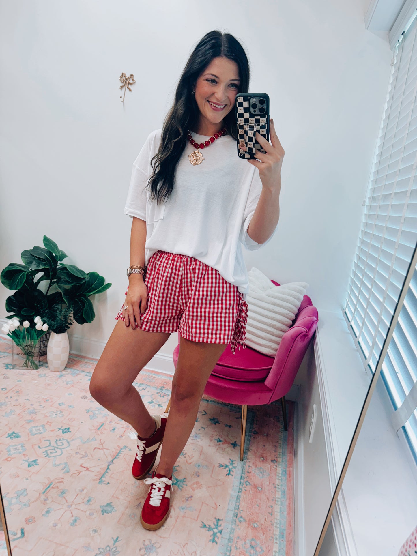 Gingham Bow Tie Shorts