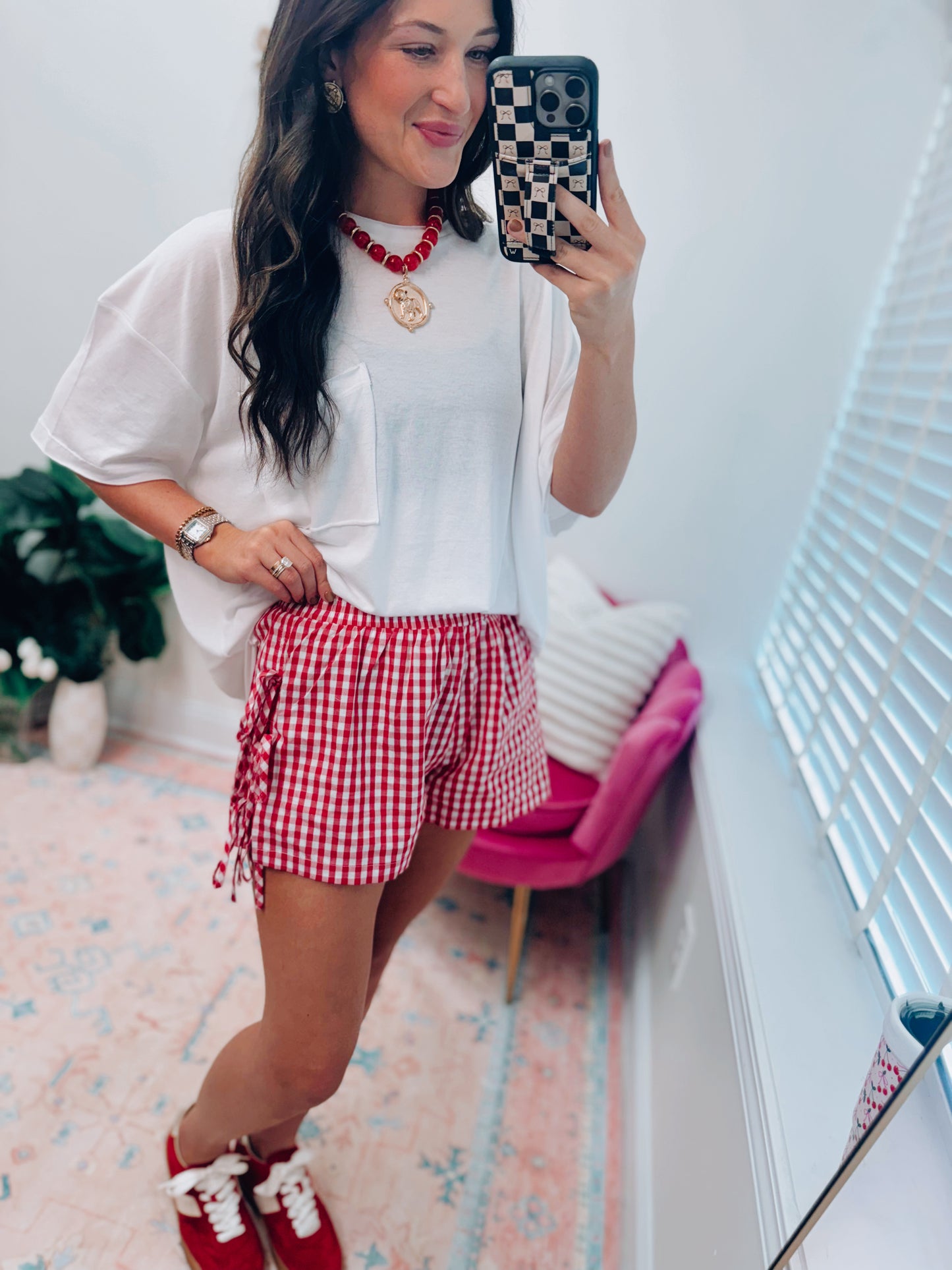 Gingham Bow Tie Shorts
