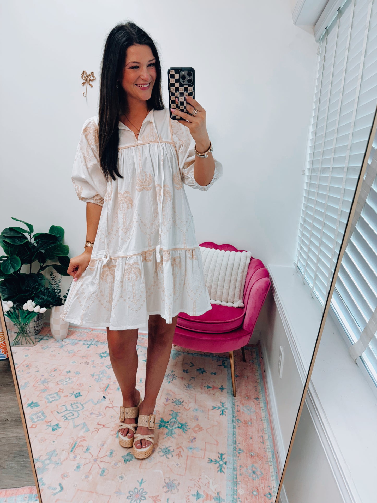 CURVY Boho Tropic Embroidered Babydoll Dress