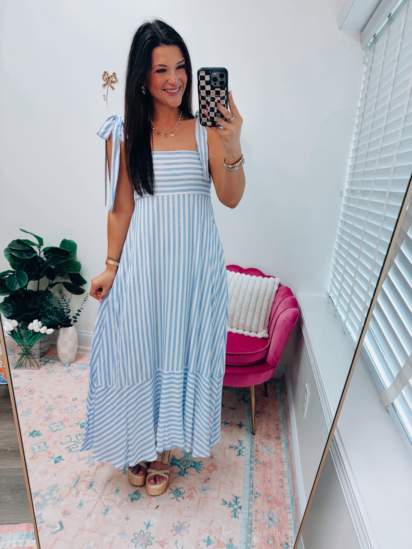 Coast To Coast Striped Tie Dress