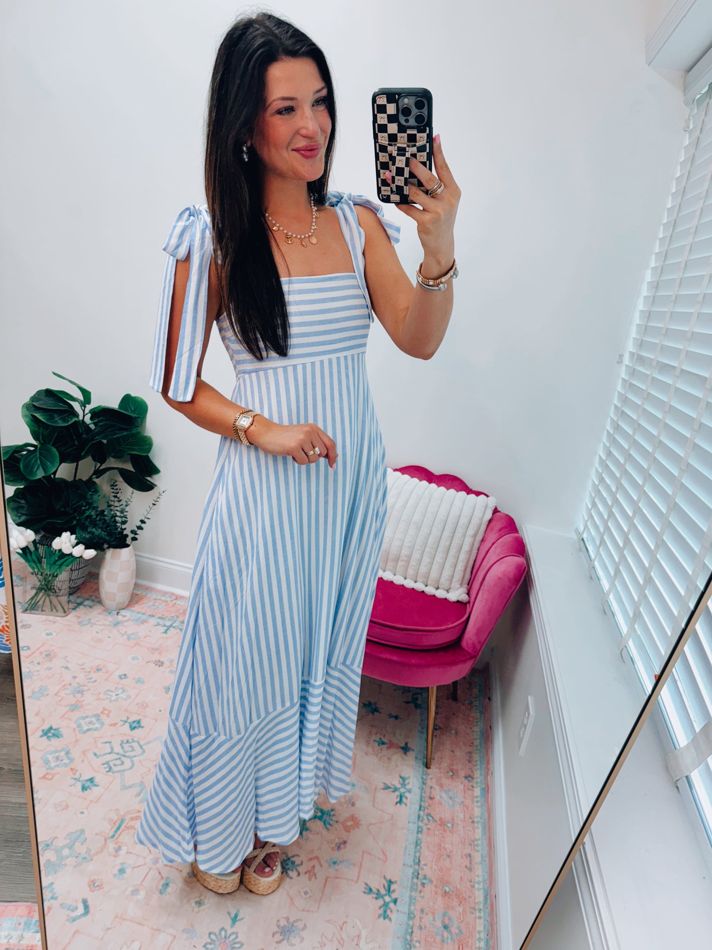 Coast To Coast Striped Tie Dress