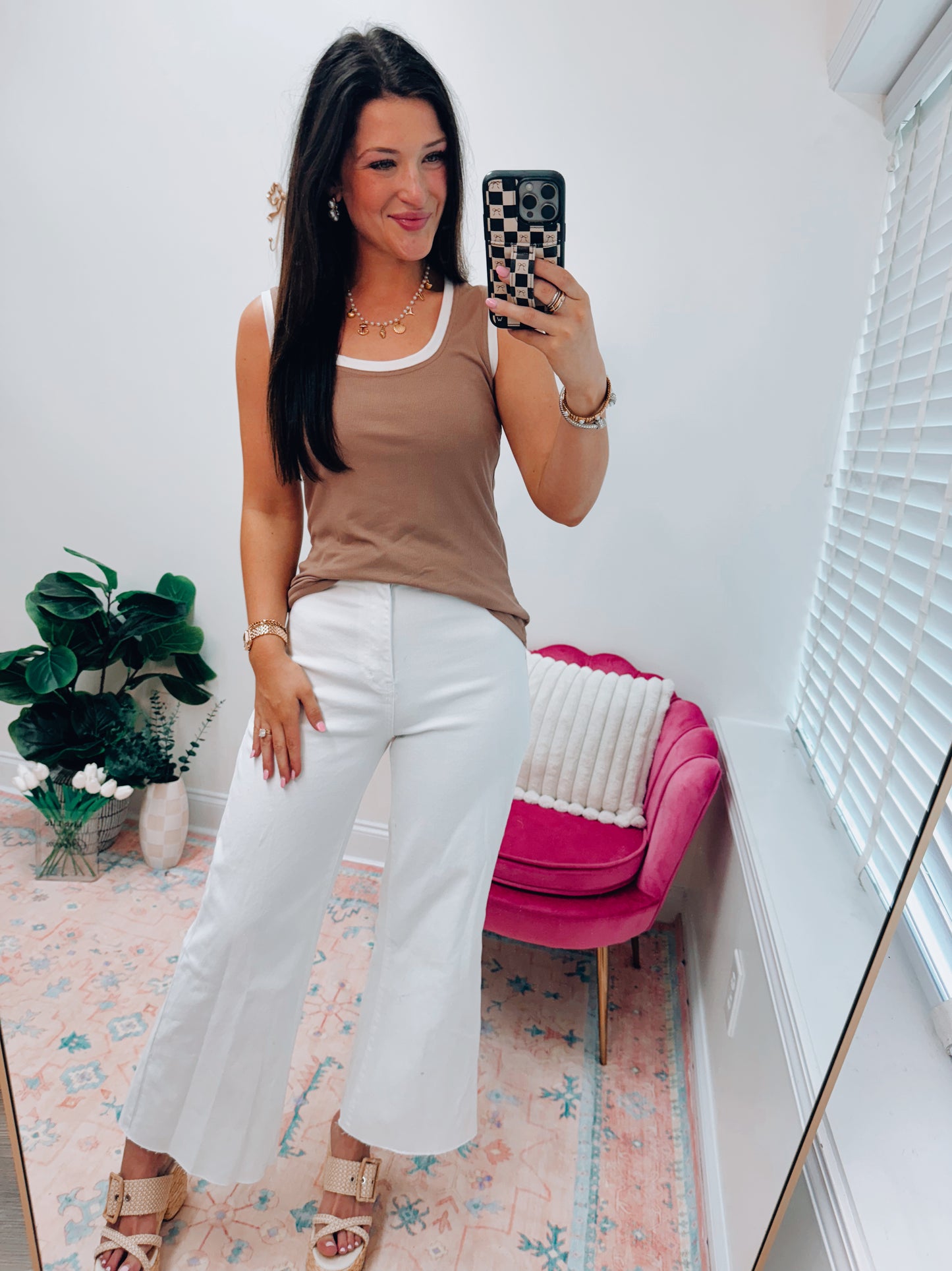 Thick Ribbed Trim Loose Tank