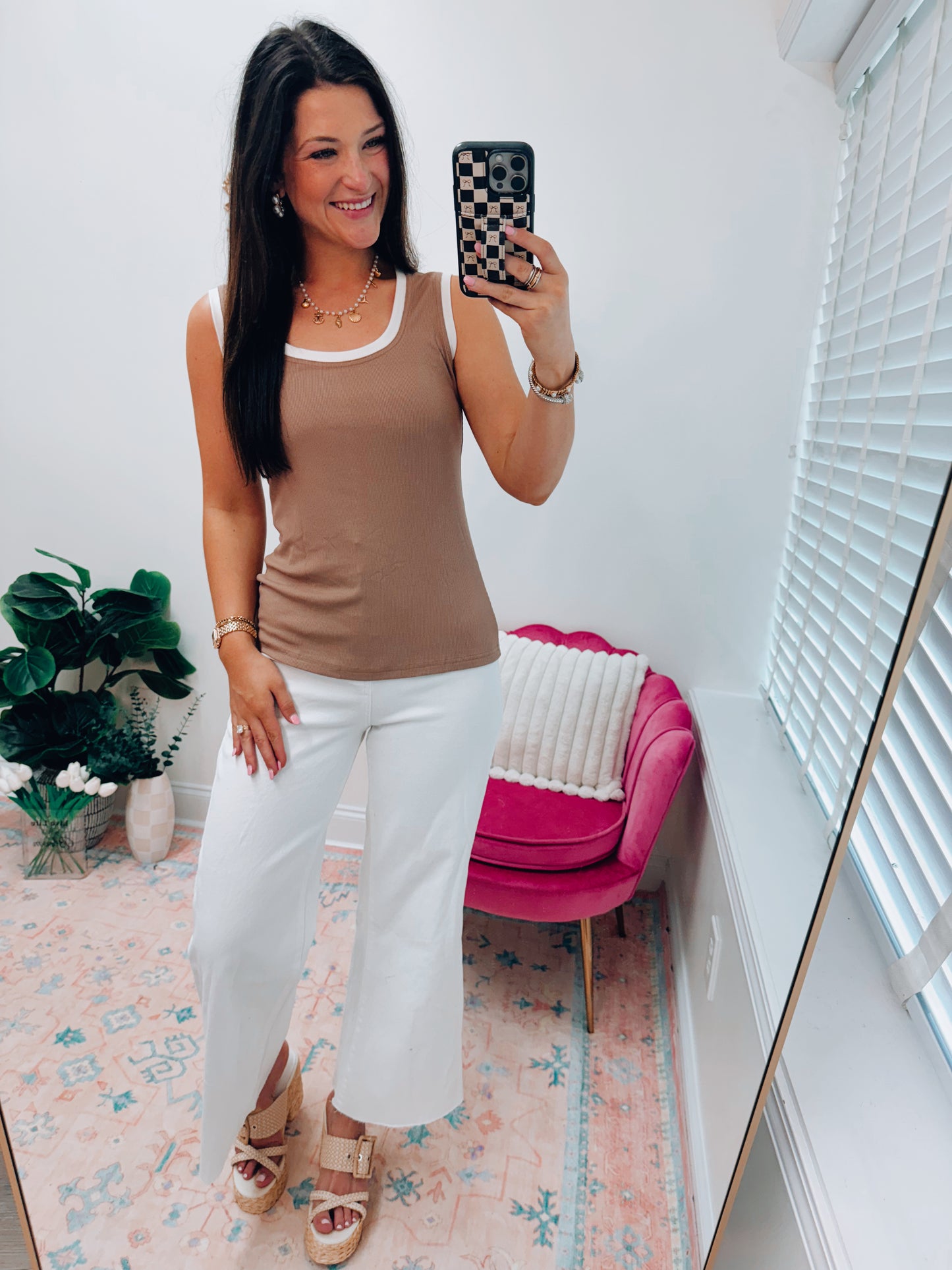 Thick Ribbed Trim Loose Tank
