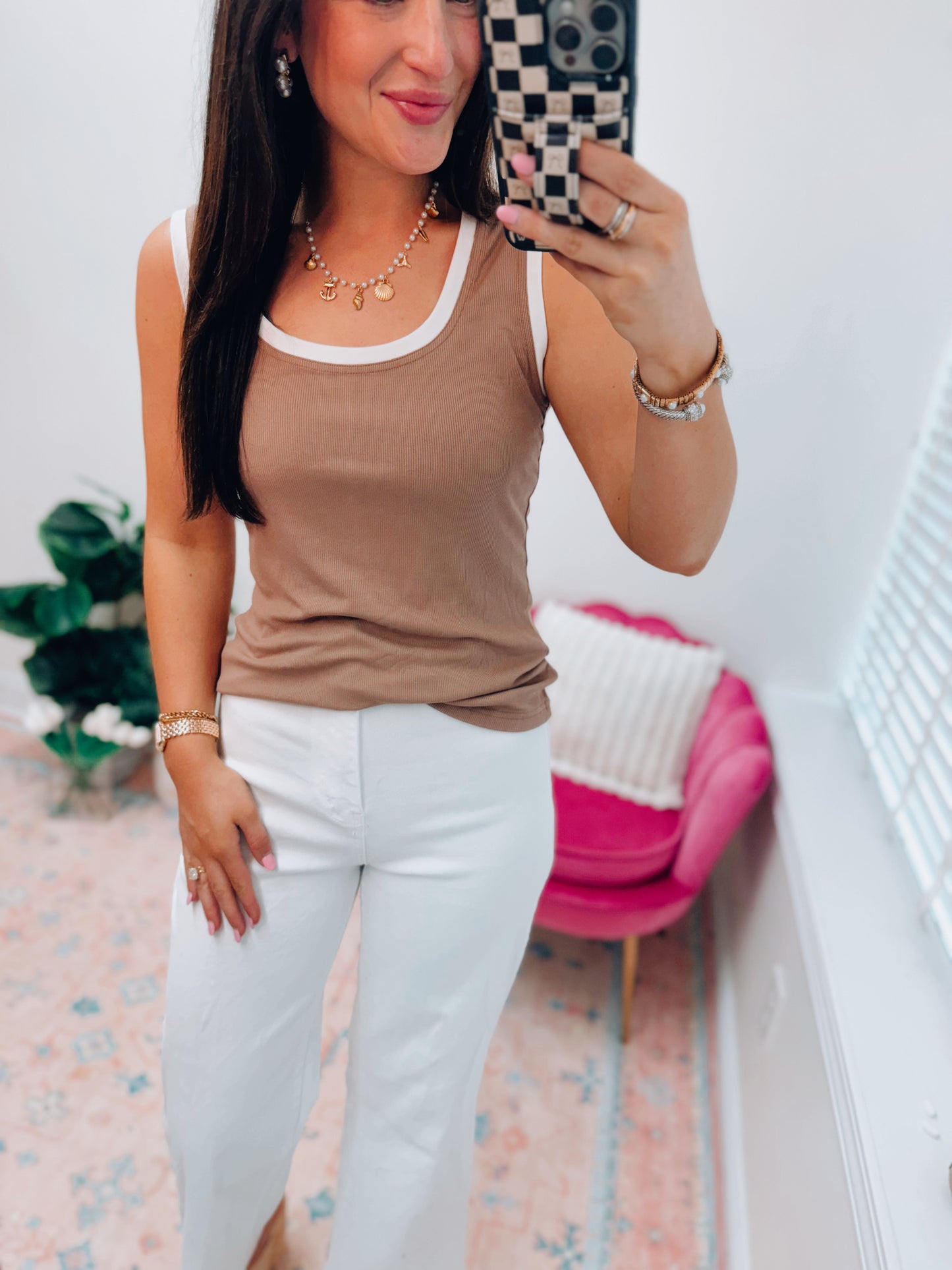 Thick Ribbed Trim Loose Tank