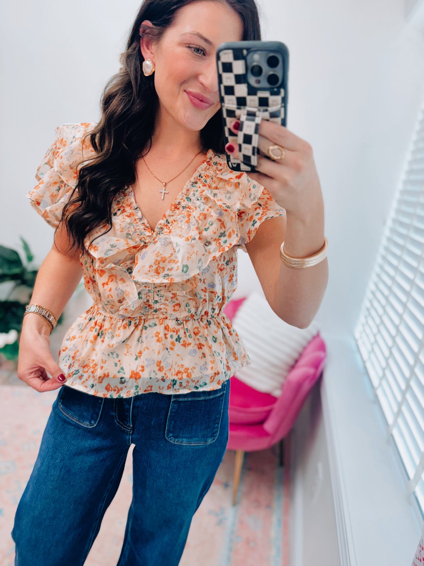 Emory Ruffle Smocked Top