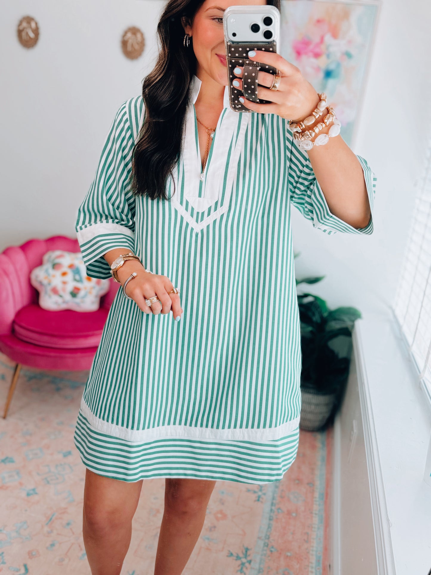 Harlow Striped Color Block Mini Dress