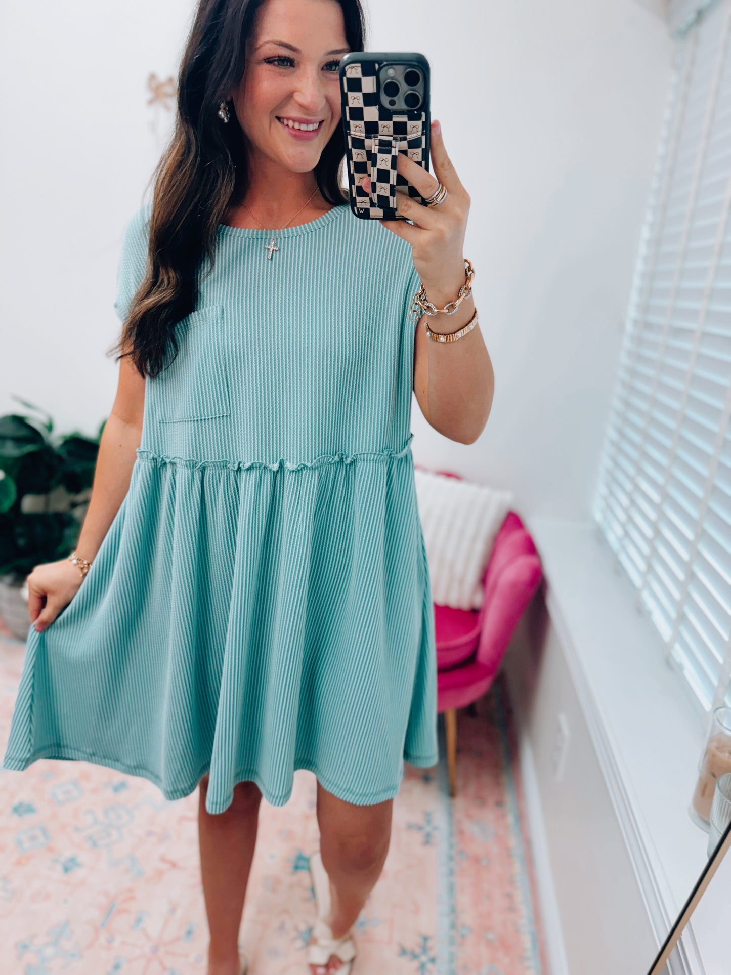 Tera Ribbed Pocket Tee Dress