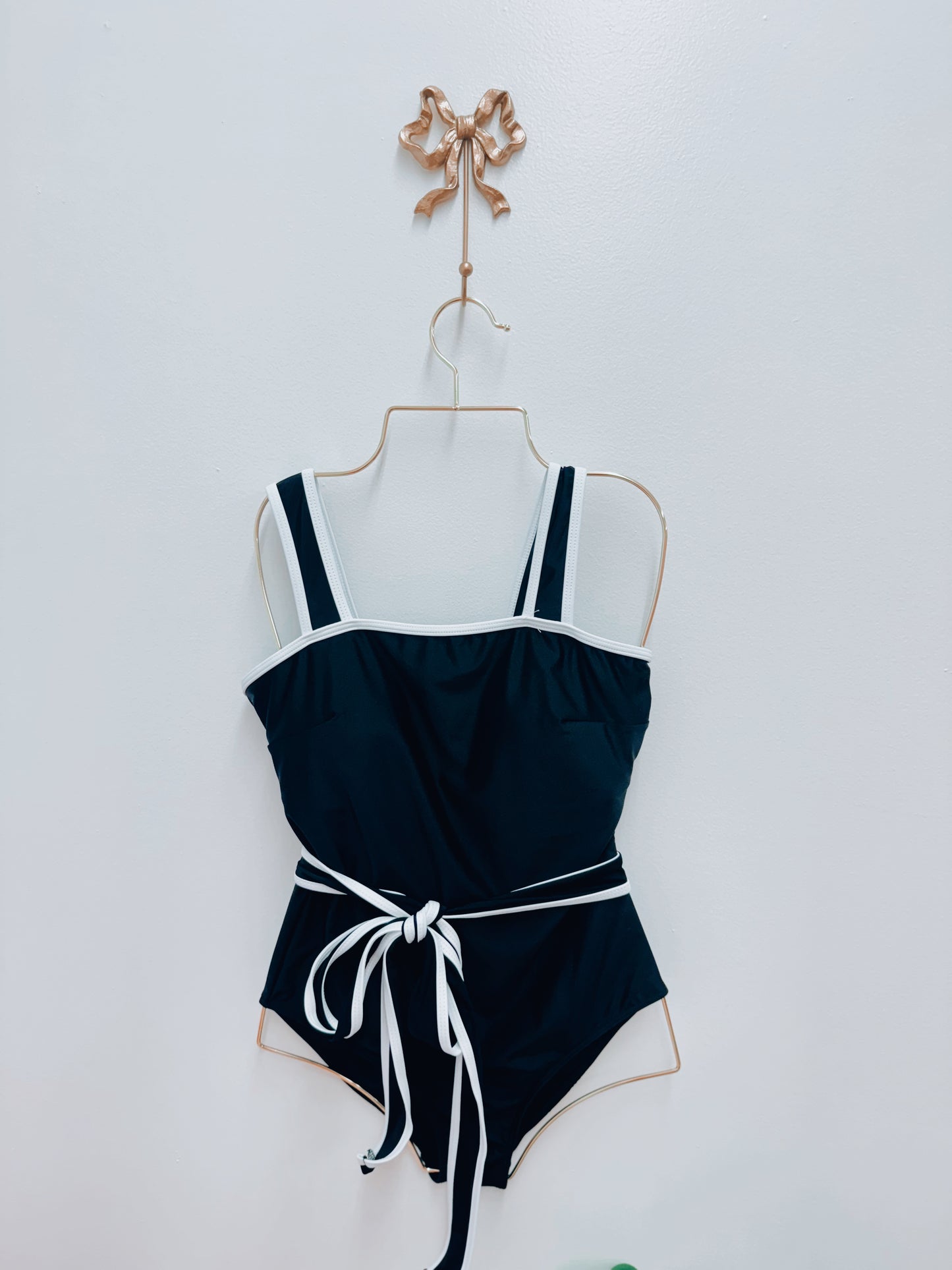 Black & White Bow One Piece Swimsuit