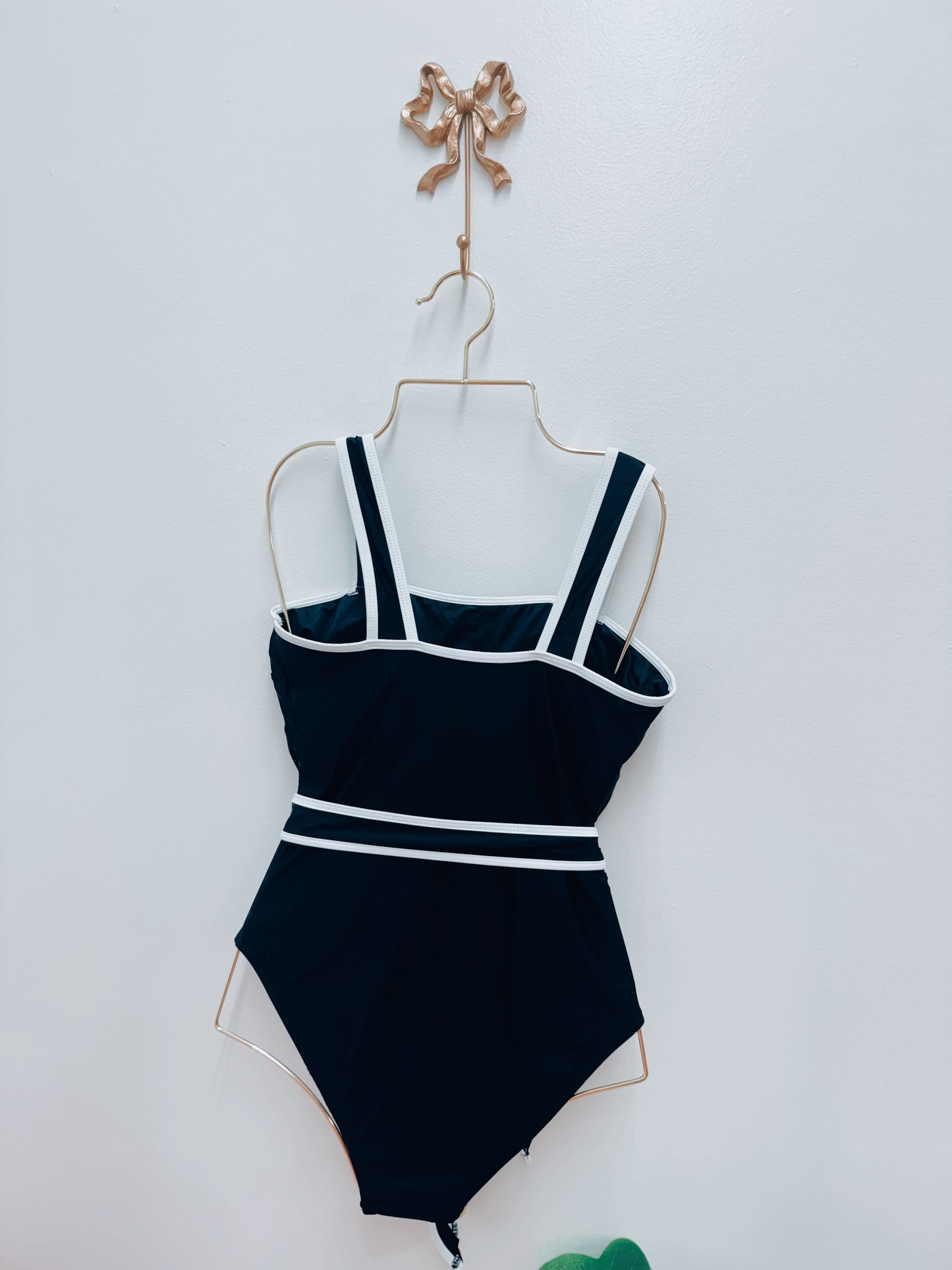 Black & White Bow One Piece Swimsuit