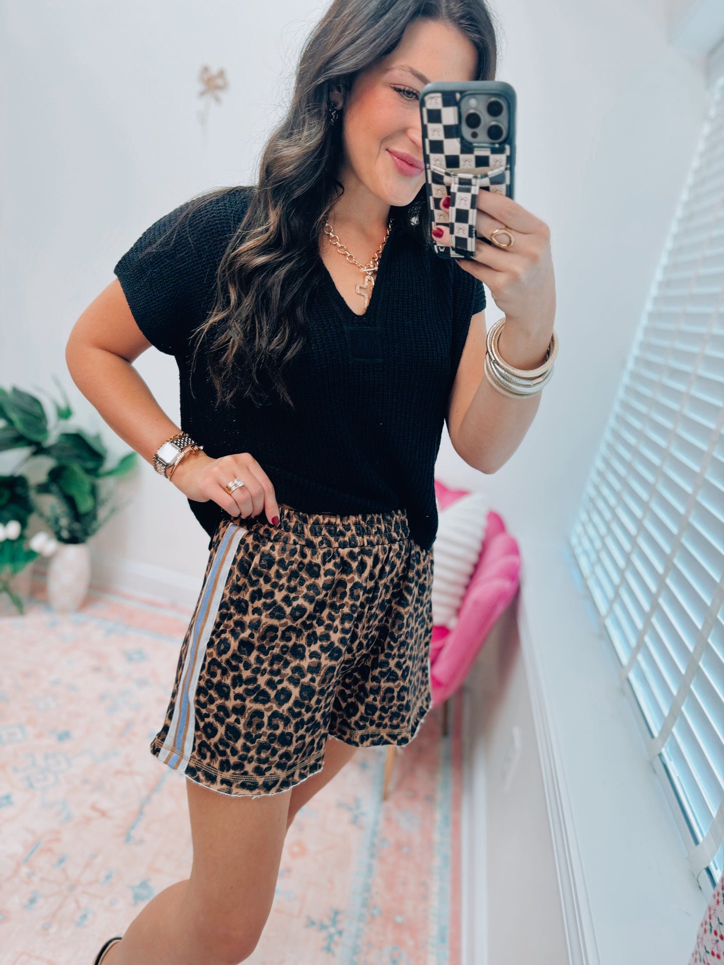 Leopard French Terry Luxe Shorts