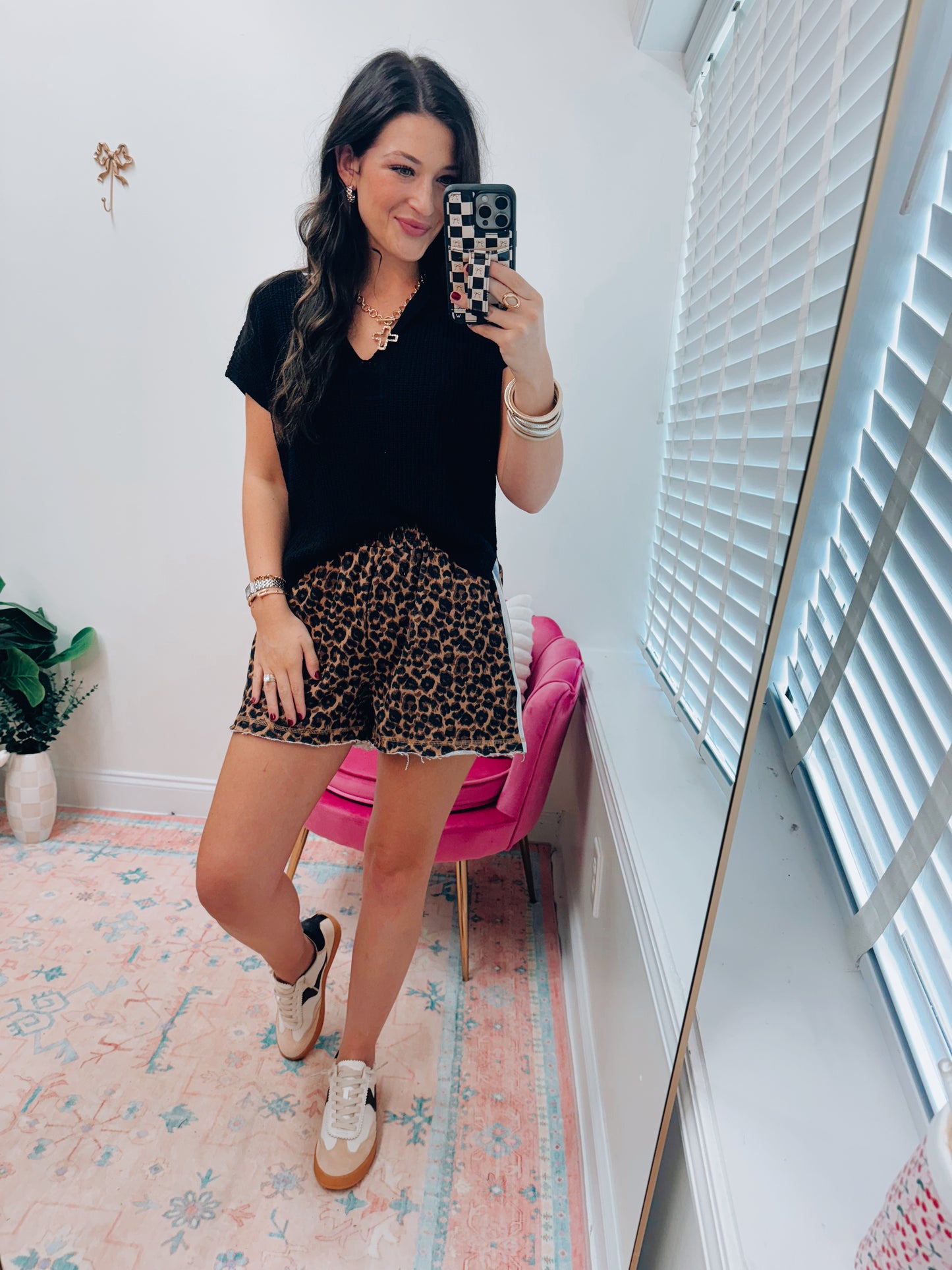 Leopard French Terry Luxe Shorts