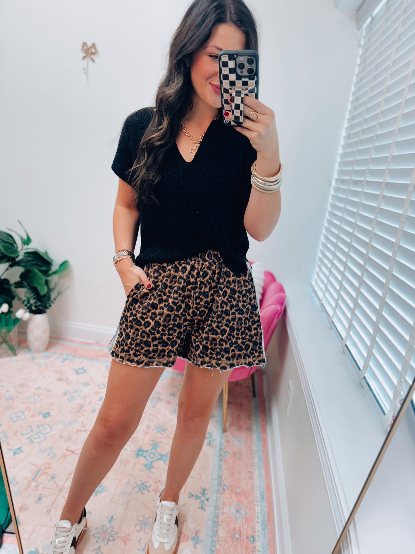 Leopard French Terry Luxe Shorts