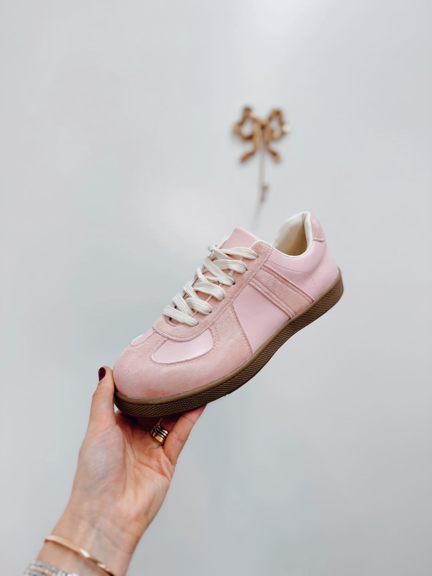 Pink Suede Patch Sneaker