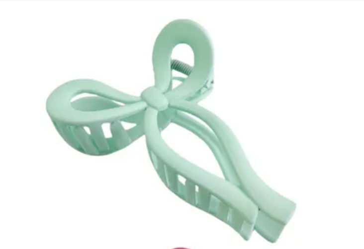 Matte Bow Hair Claw Clips - Teal