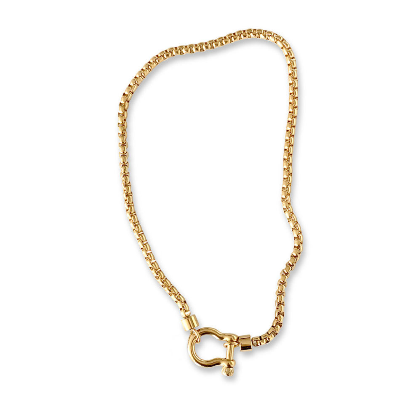 Gold Plated Horseshoe Chain Necklace