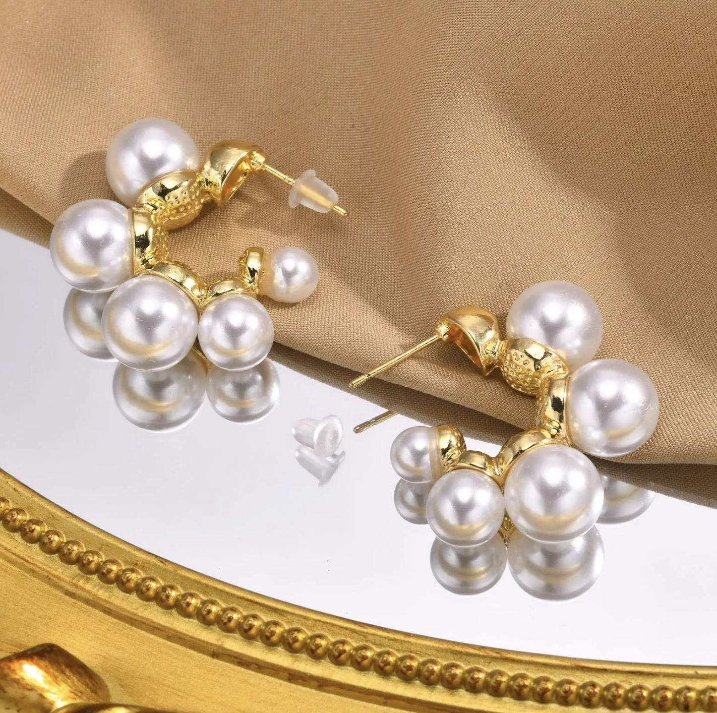 18k Gold Plated Pearl Earrings
