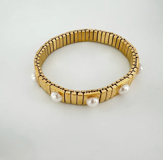 Gold Plated Wren Pearl Gold Bracelet