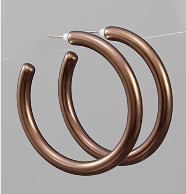 Matte Bronze Hoops