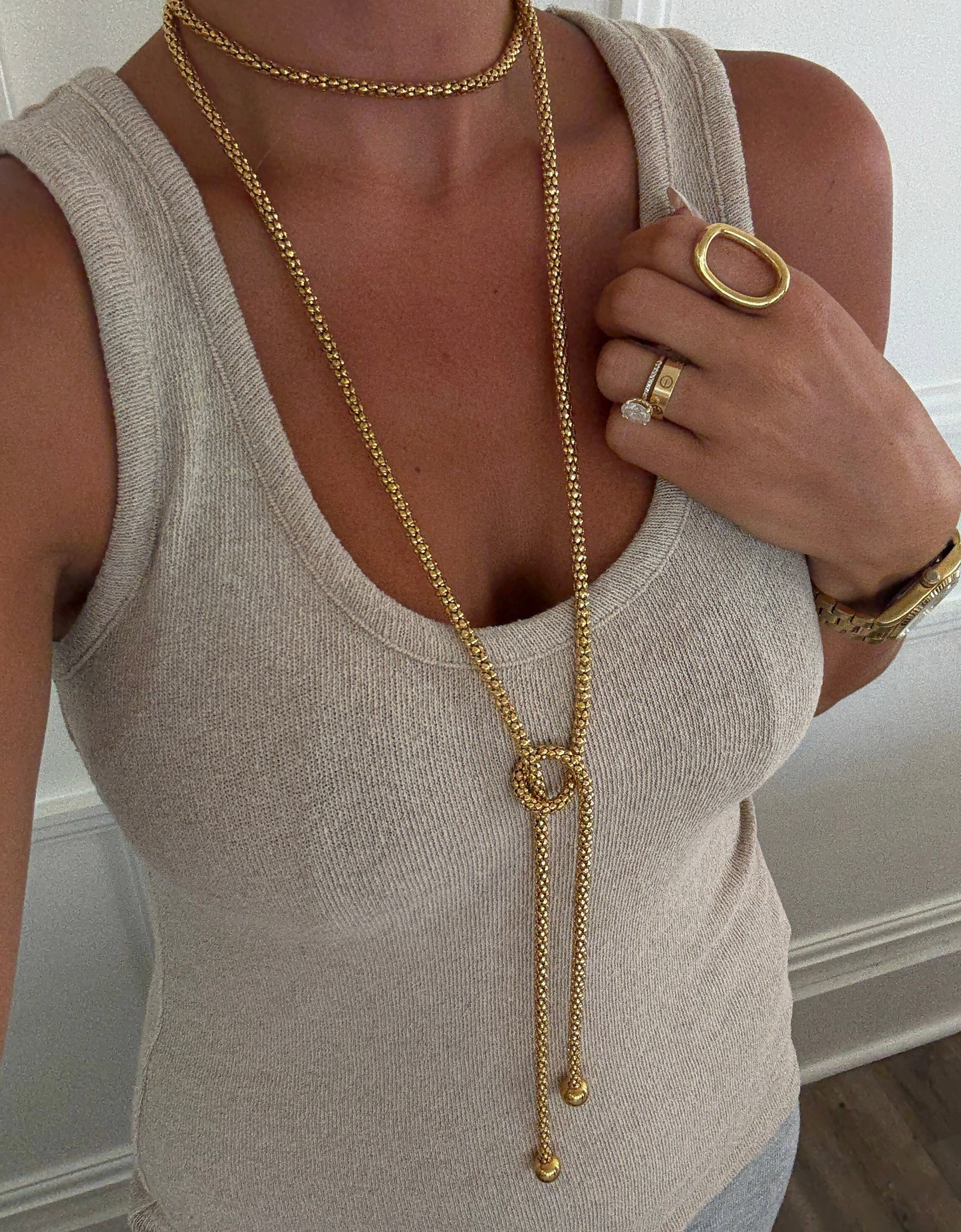 Vivi Wrap Ball Necklace - Gold