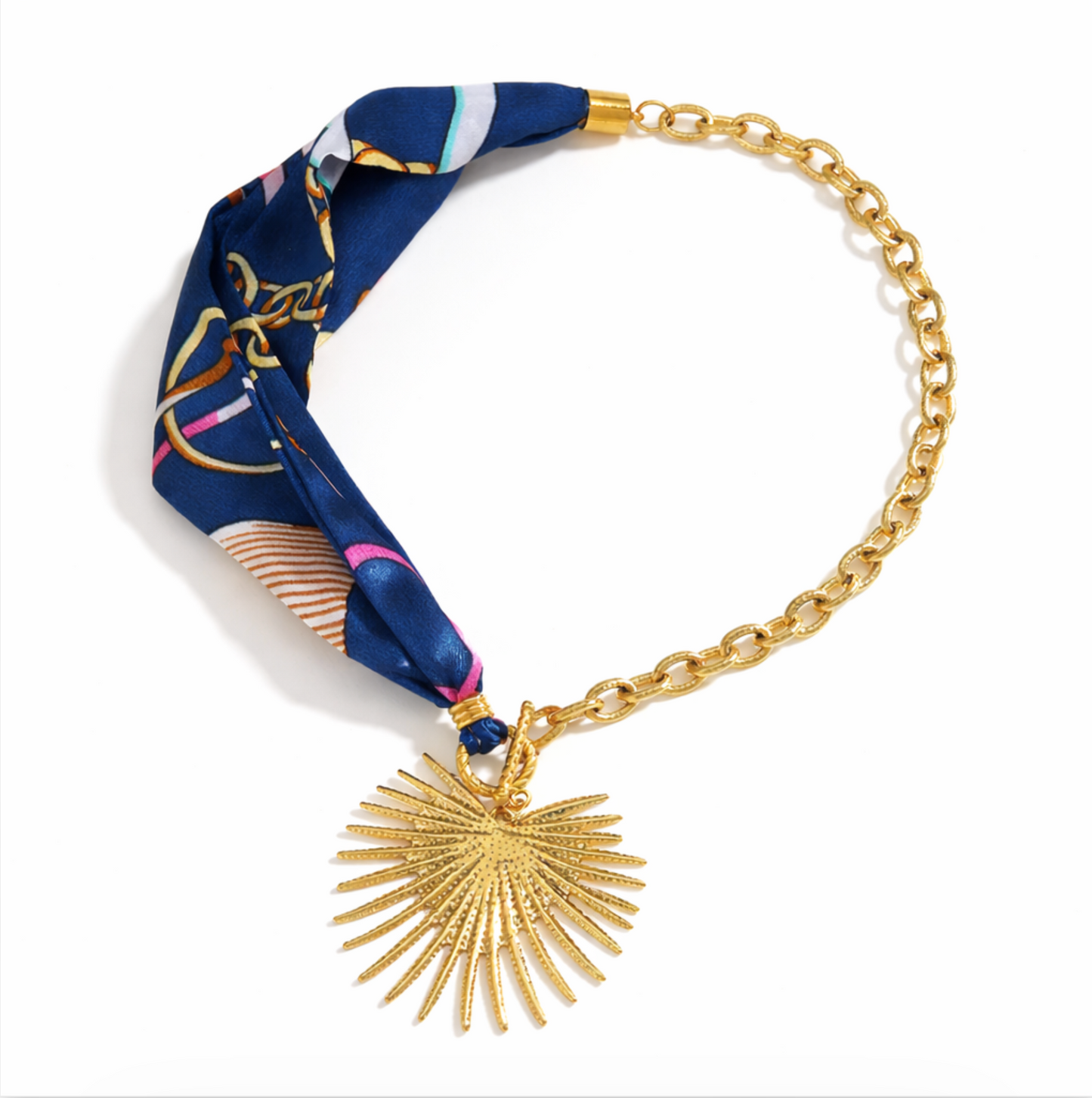 Capri Scarf Combo Necklace - Gold Plated