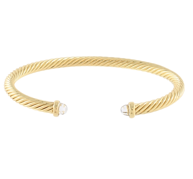 Thin Gold Cable Bracelet - Clear