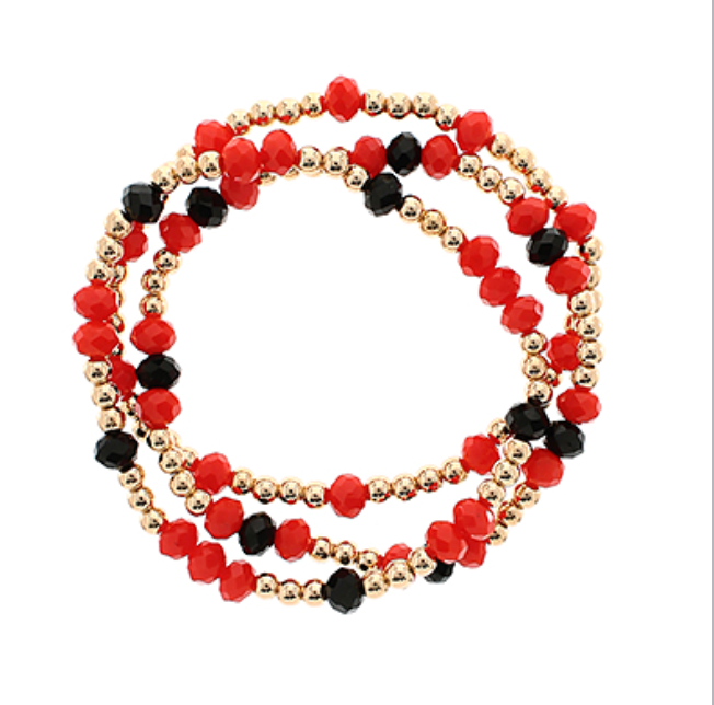 Red & Black Bracelet Set