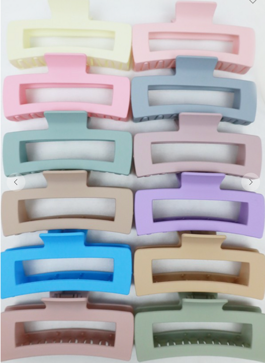Matte JUMBO Rectangle Hair Claw Clip
