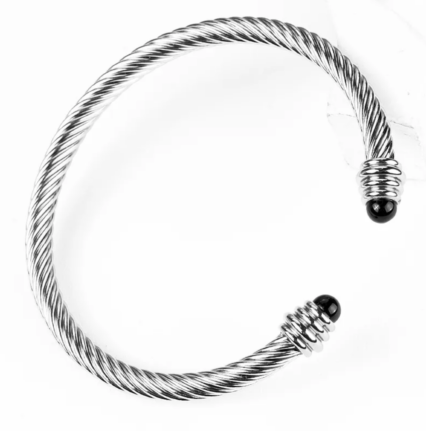 Holly Cuff Bracelet- Silver/Black
